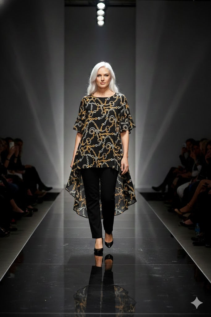 Frank Lyman Print & Flute Sleeve Tunic-203355