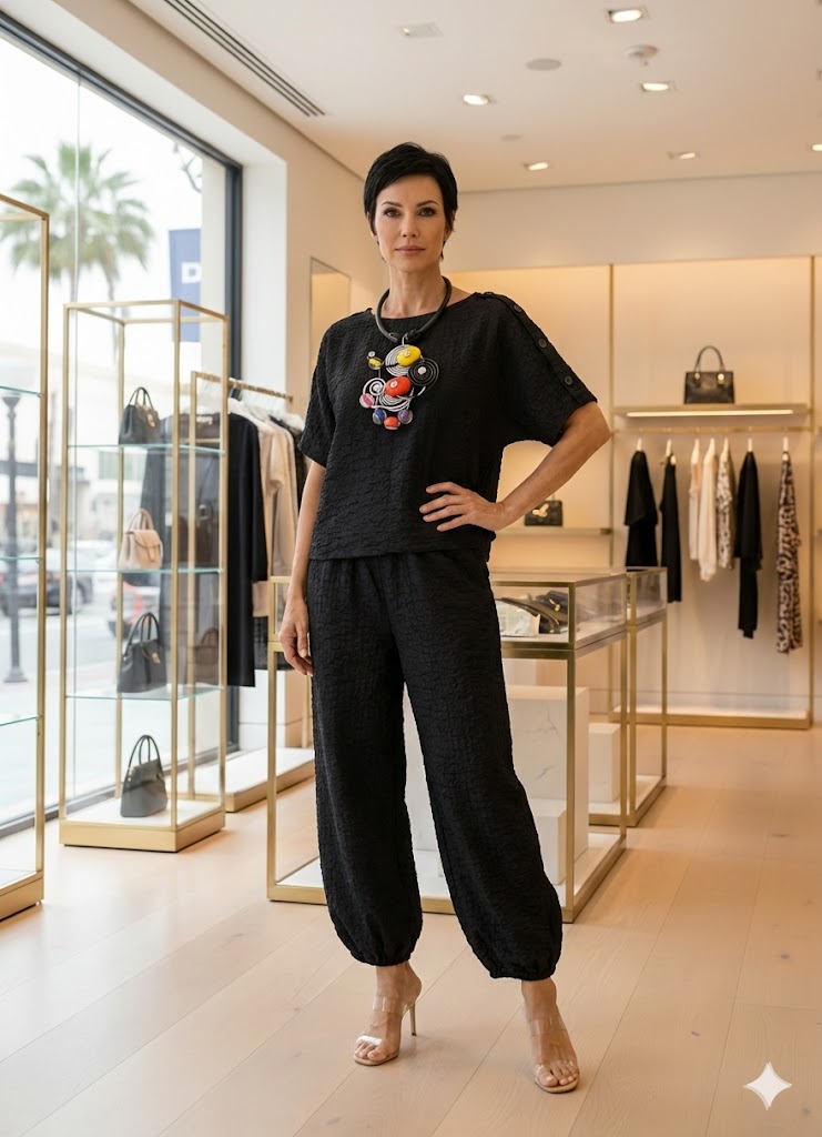 IC Collection Button Detail Dolman Top-7693T