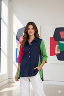 Alembika Poolside Popover Top, Navy Multi-ST825M