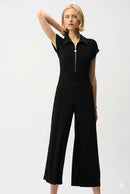 Joseph Ribkoff Silky Knit Culotte Jumpsuit With Gold Zipper-261255