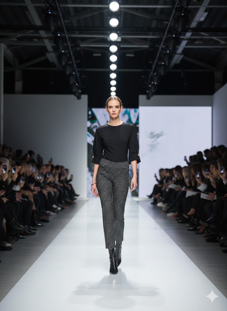 Joseph Ribkoff Jacquard Dot Slim Fit Pull-On Pants-JR-243131