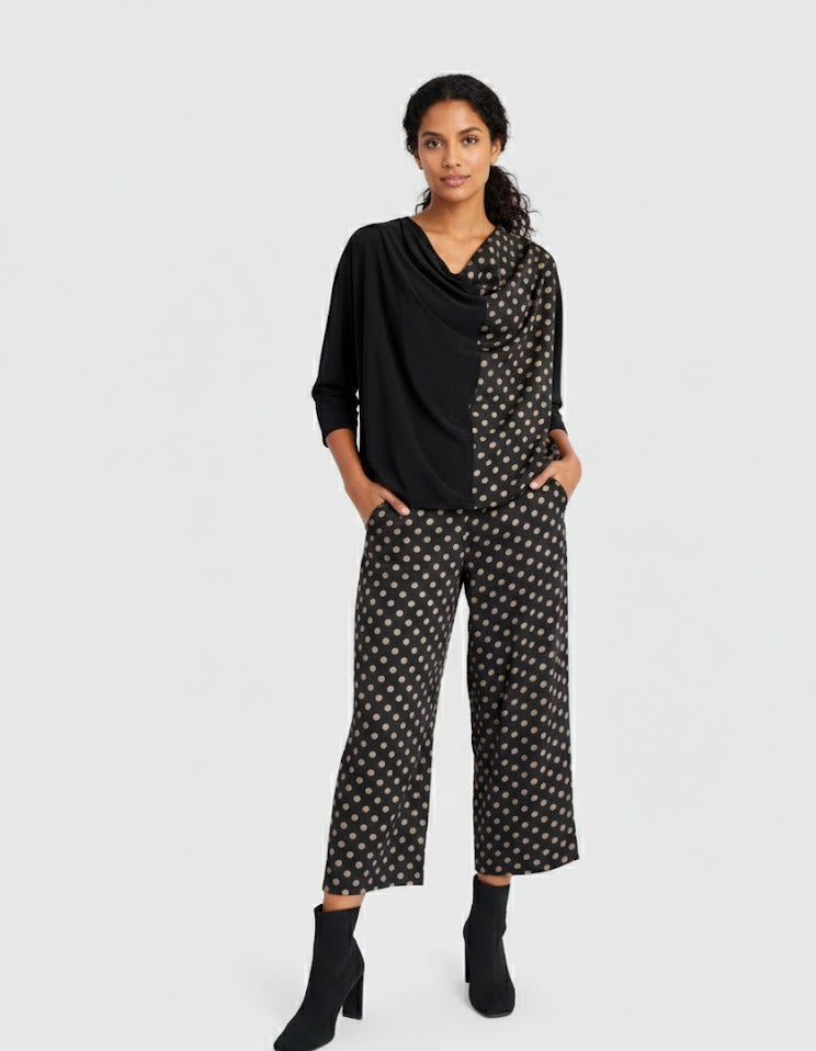 Alembika Eclat Straight Pants, Black/Bronze Dots-EP707B