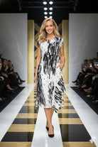 IC Collection Abstract Print Asymmetric Dress | Unique Apparel USA