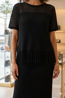 Joseph Ribkoff Viscose Sweater Knit Pull-On Skirt-262929