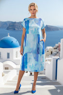 IC Collection Abstract Printed Cocoon Dress-C1046D