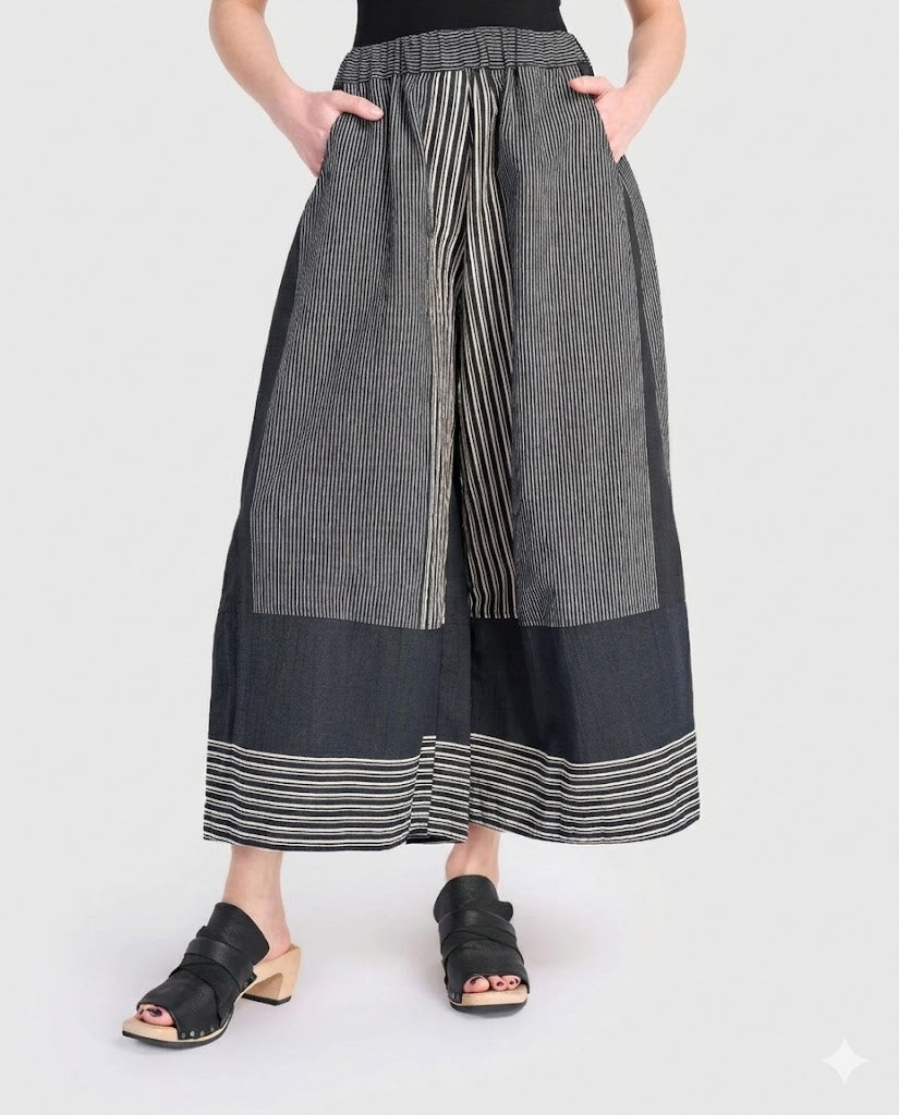 Alembika Urban Marisol Wide Leg Pant, Slate Stripes-UP145D