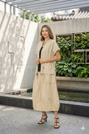 IC Collection Nylon Drawstring Waist Jacket-C1065J