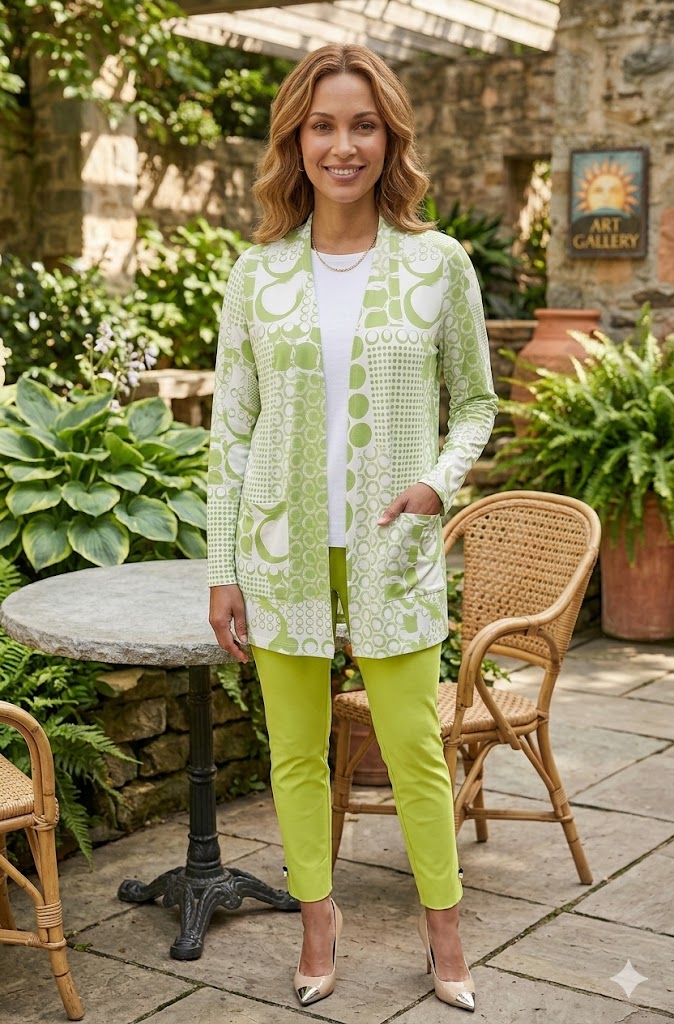 By JJ Green Garden Geometric Cardigan-SF-244P