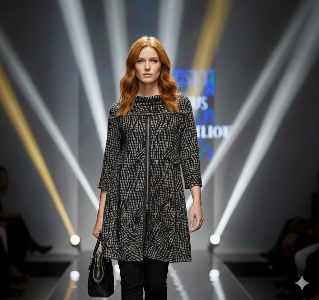 IC Collection Zipper Print Tunic | Unique Apparel USA
