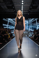 By JJ Asymmetrical Draped Capri Pants- IT-119