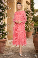 Mesh Sleeve Petal Dress 6472D