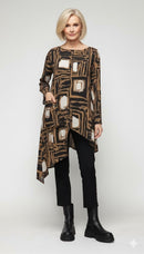 IC Collection Abstract Expressionst High/Low Tunic-7418T