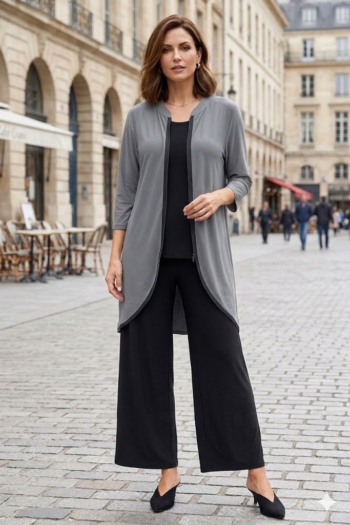 By JJ Relaxed Fit Zip-Front Lounge Tunic-IT-114-BZ