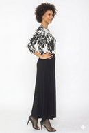 IC Collection Solid Black Maxi Skirt-C1037S