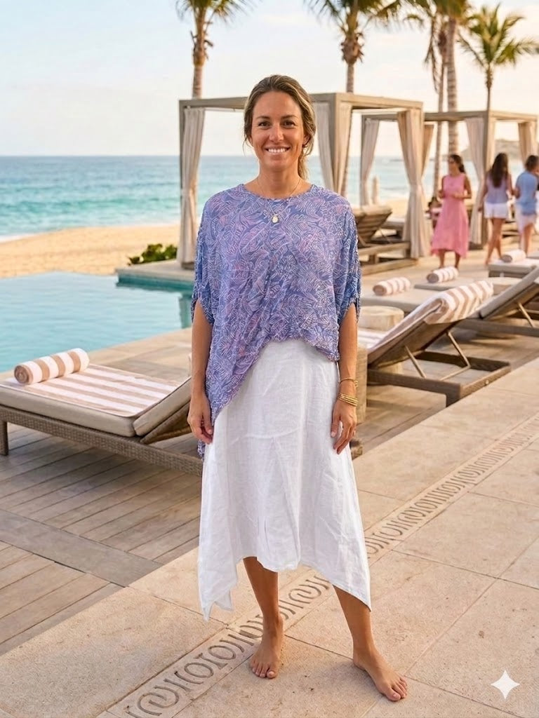 Coastal Breeze White Linen Dress L-703-W