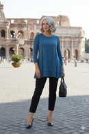 IC Collection Solid Round Neck Tunic-IC-1484T