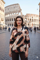Joseph Ribkoff Satin Abstract Print Tunic | Unique Apparel USA