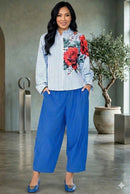 IC Collection Origami Shirt with Flower-IC-7627T