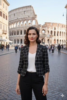 Joseph Ribkoff Plaid Long Sleeve Jacket | Unique Apparel USA