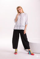 Moonlight Crinkle Contrast Edge Tunic-ML-4073