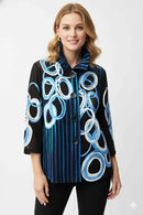 Joseph Ribkoff Satin And Mesh Soutache Jacket With Bell Sleeves-261904
